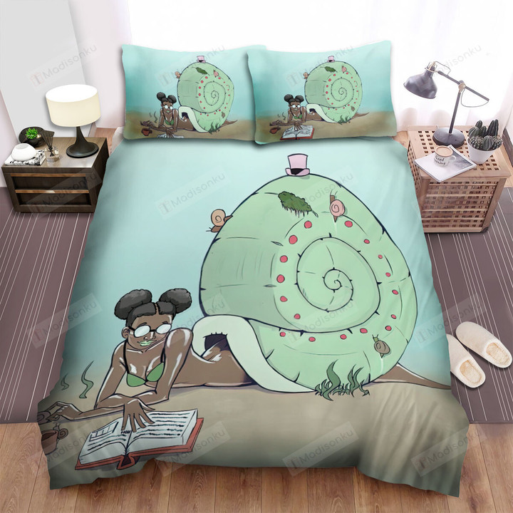 The Black Snail In Her Shell Bed Sheets Spread Duvet Cover Bedding Sets