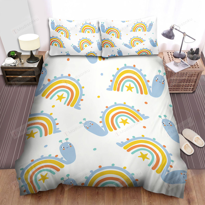 The Snail Rainbow Art Bed Sheets Spread Duvet Cover Bedding Sets