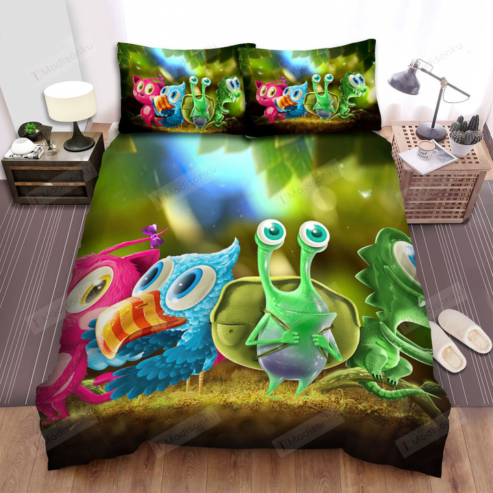 The Snail Wearing A Back Pack Art Bed Sheets Spread Duvet Cover Bedding Sets