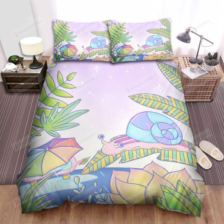The Snail In The Rainy Garden Bed Sheets Spread Duvet Cover Bedding Sets