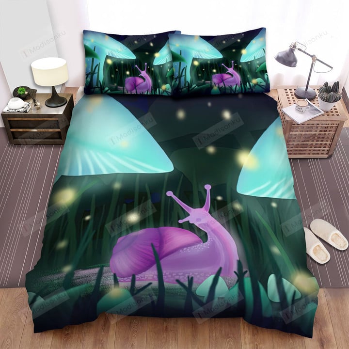 The Snail In The Sparkle Garden Bed Sheets Spread Duvet Cover Bedding Sets