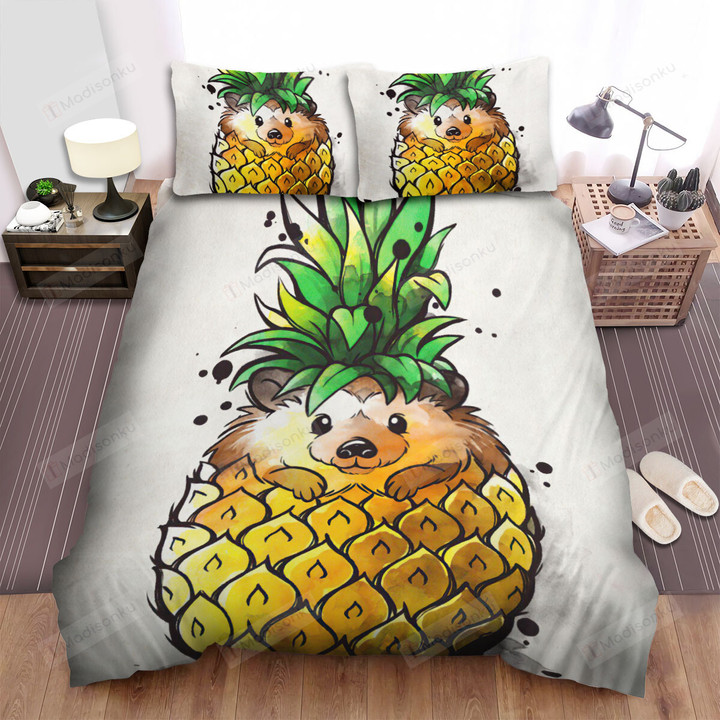 The Wild Animal - The Hedgehog Pineapple Bed Sheets Spread Duvet Cover Bedding Sets