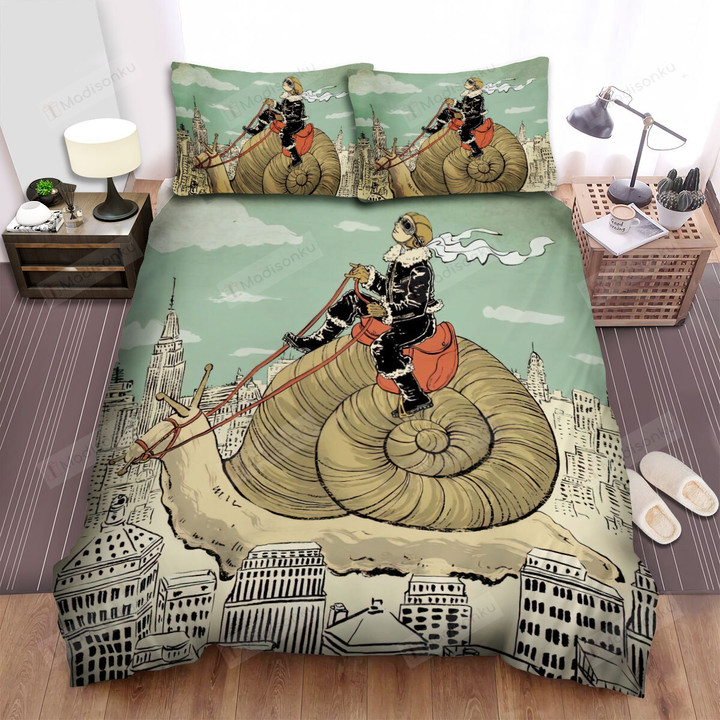 The Wild Animal - Riding The Giant Snail Bed Sheets Spread Duvet Cover Bedding Sets