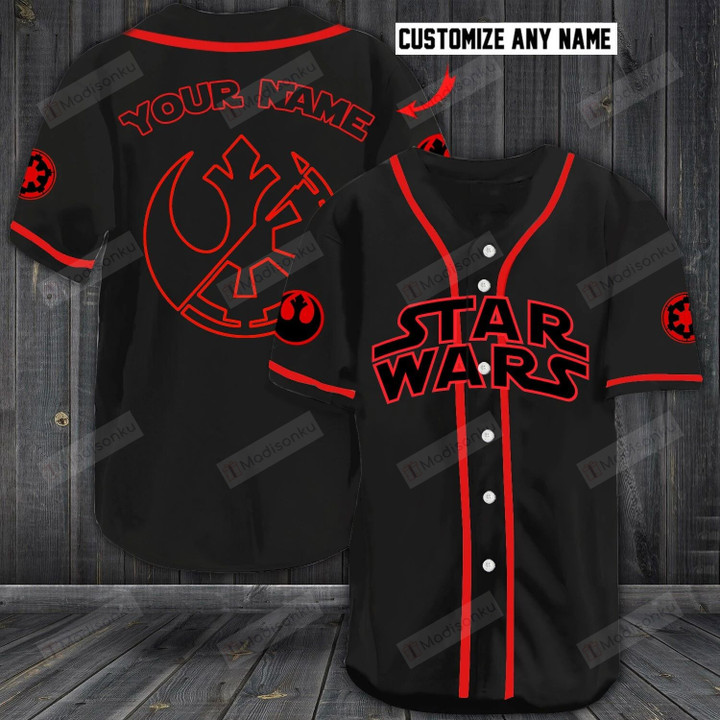 Personalized Star Wars Red Custom Name Baseball Tee Jersey Shirt
