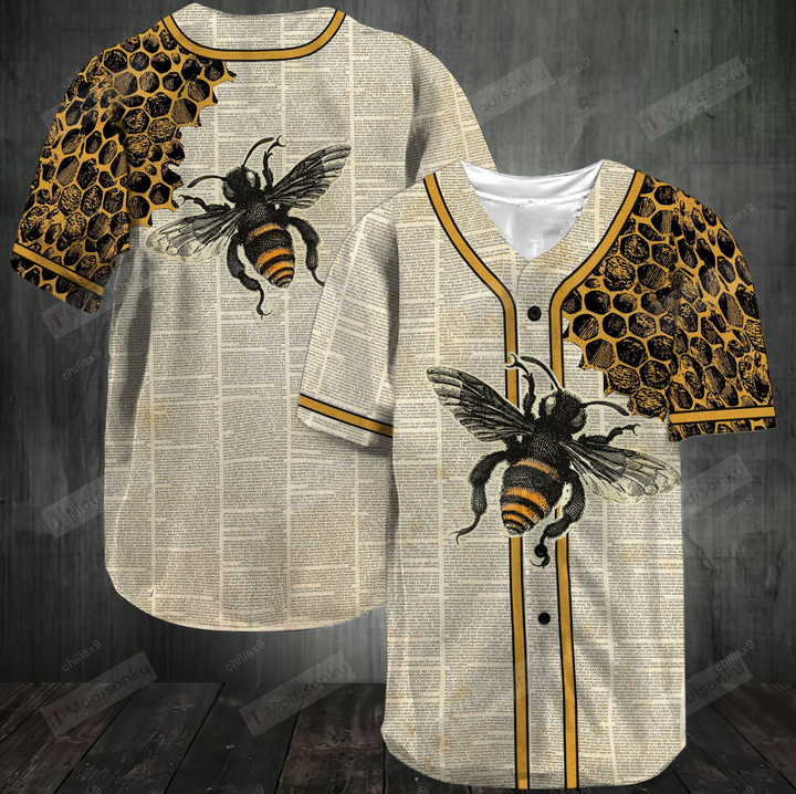 Bee On Music Sheet Baseball Tee Jersey Shirt