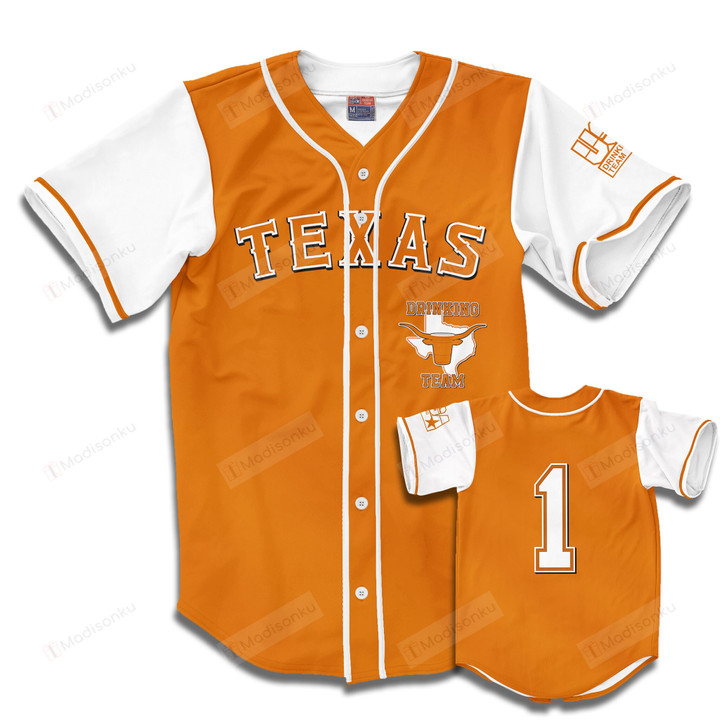 Personalized Custom Number Texas Drinking Team Baseball Tee Jersey Shirt