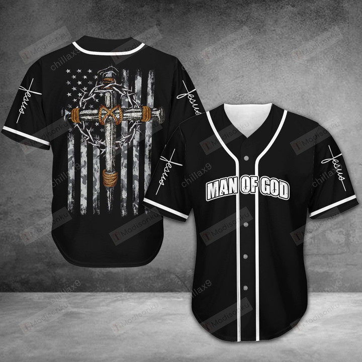 Jesus - Man of God Baseball Tee Jersey Shirt