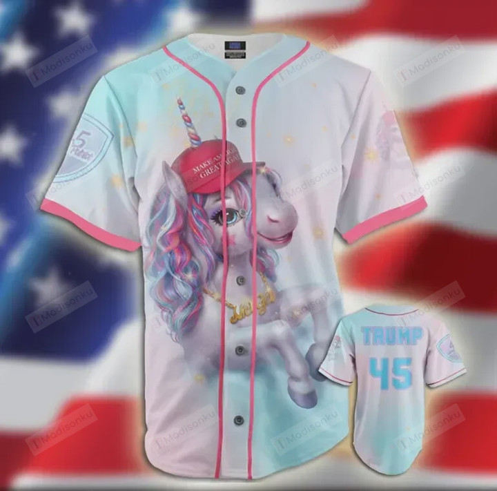 Personalized Custom Name & Number Unicorn Baseball Tee Jersey Shirt