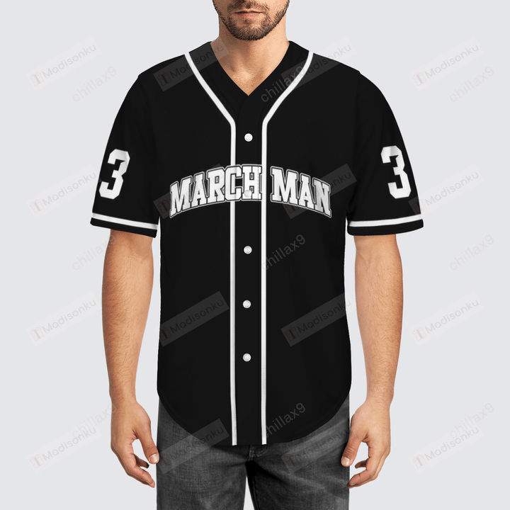 March Man - A Legend Was Born Baseball Jersey, Baseball Shirt