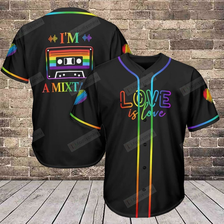 Mixtape Love iI Love LGBT Baseball Tee Jersey Shirt