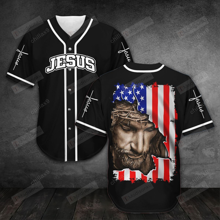 Jesus On My Back Baseball Tee Jersey Shirt