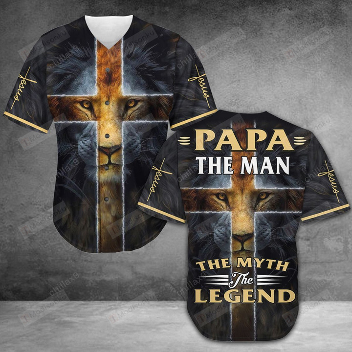 Papa Lion - The Man, The Myth, The Legend Baseball Tee Jersey Shirt