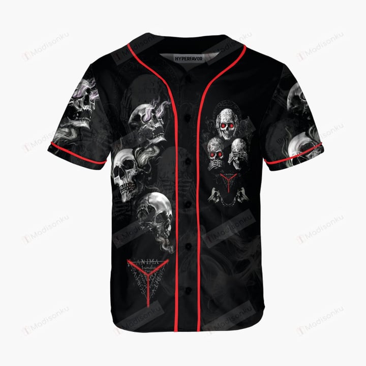 Cool Skull Baseball Tee Jersey Shirt