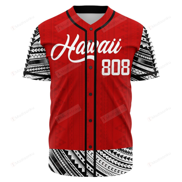 Hawaii 808 Baseball Tee Jersey Shirt