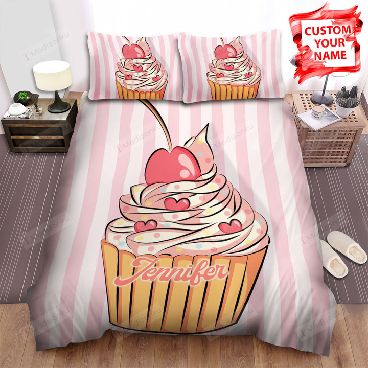 Sweet Muffin With Cherry Bed Sheets Spread Duvet Cover Bedding Sets