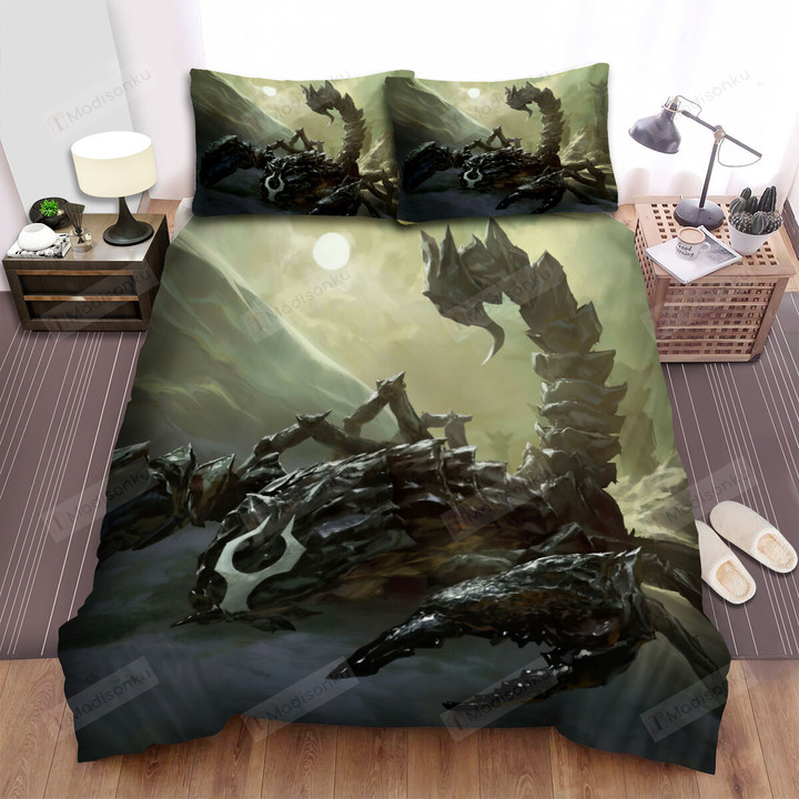 The Wild Animal - The Black Scorpion Under The Moon Bed Sheets Spread Duvet Cover Bedding Sets