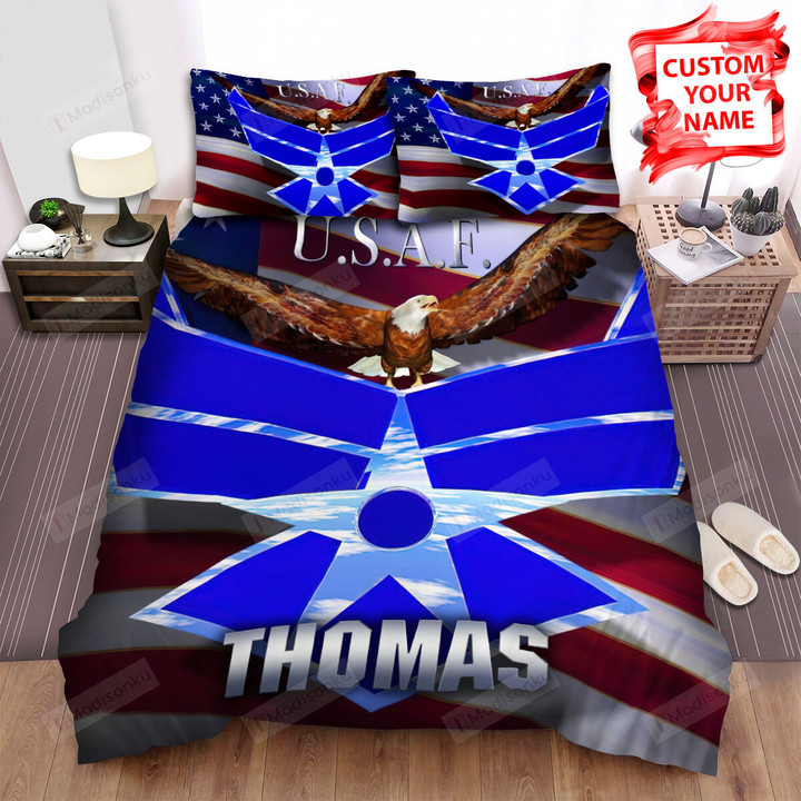 Air Force United State Flag Eagle Bed Sheets Spread Comforter Duvet Cover Bedding Sets