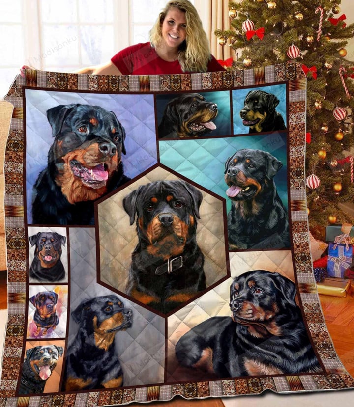 Rottweiler Dog Quilt Blanket Great Customized Blanket Gifts For Birthday Christmas Thanksgiving Anniversary