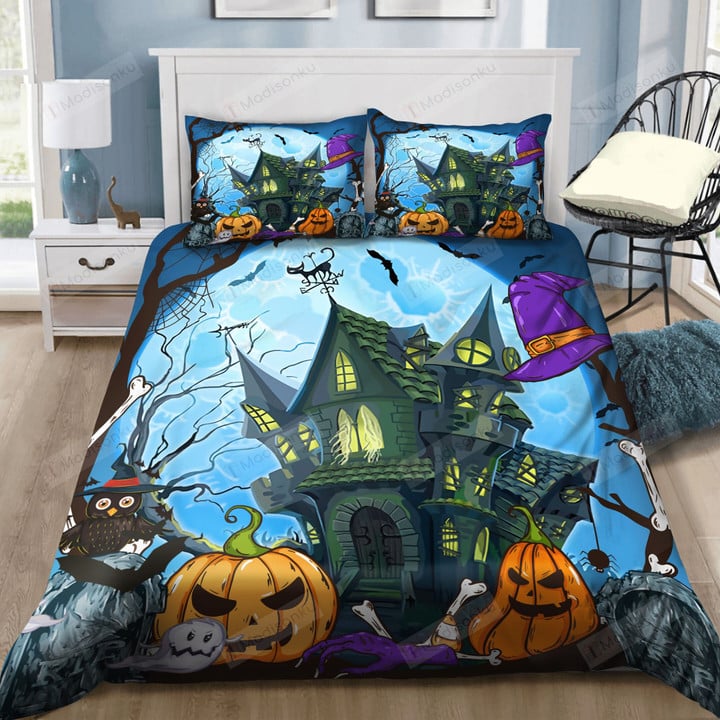 Halloween Spooky Castle Bedding Set Bed Sheets Spread Comforter Duvet Cover Bedding Sets