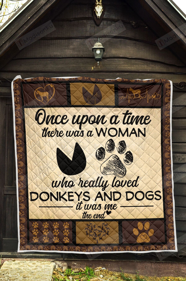 Once Upon A Time - Donkey And Dog Quilt Blanket Great Customized Blanket Gifts For Birthday Christmas Thanksgiving