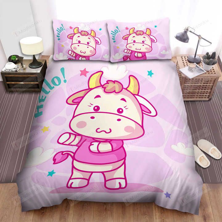 The Cattle - The Cow Says Hello Bed Sheets Spread Duvet Cover Bedding Sets