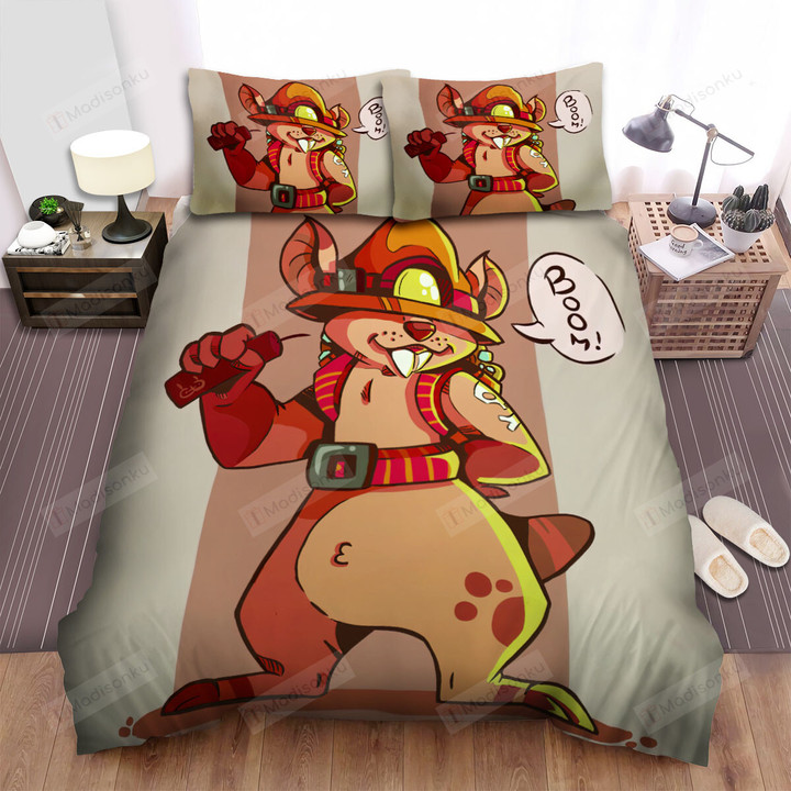The Wild Animal - The Mole Holding A Bomb Bed Sheets Spread Duvet Cover Bedding Sets