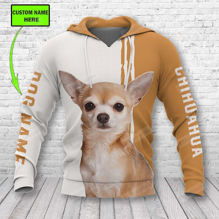 Personalized Chihuahua Gift For Dog Lovers Custom Name 3D All Over Print Hoodie, Zip-up Hoddie