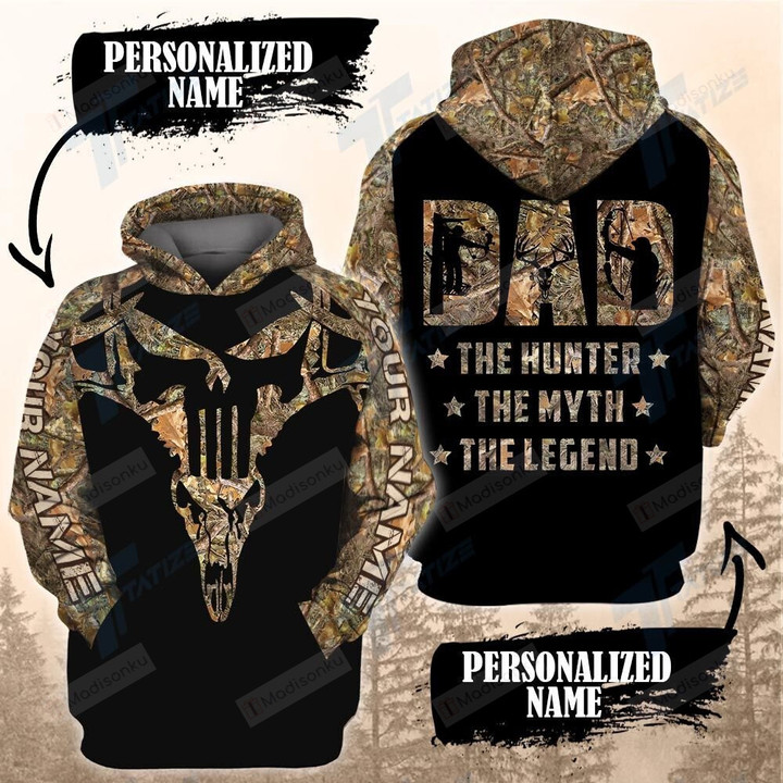 Personalized Custom Name Hunting Dad The Hunter The Myth The Legend 3d All Over Print Hoodie, Zip-Up Hoodie