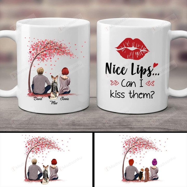 Personalized Couple Mug Nice Lips Can I Kiss Them Ceramic Coffee Mug