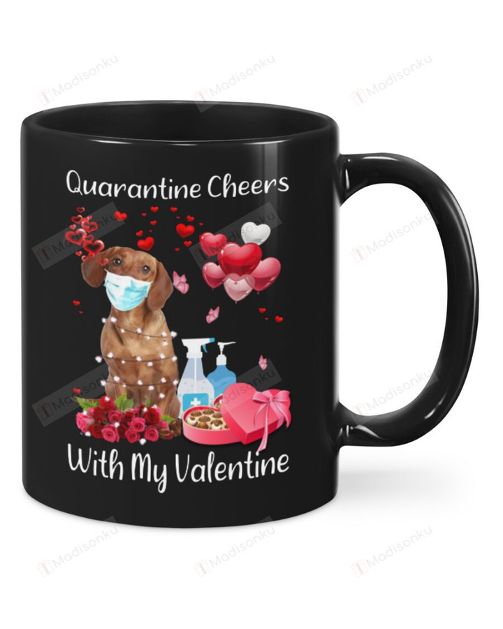 Dachshund - Cheer With My Valentine Mug, Happy Valentine's Day Gifts For Couple Lover ,Birthday, Thanksgiving Anniversary Ceramic Coffee 11-15 Oz