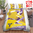 Basketball Player Yellow Purple Illustration Bed Sheets Spread Comforter Duvet Cover Bedding Sets