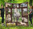 Percheron , White Horse , Grey Horse Quilt Blanket Great Customized Blanket Gifts For Birthday Christmas Thanksgiving