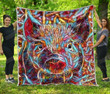 Funky Little Pig Quilt Blanket Great Gifts For Birthday Christmas Thanksgiving Anniversary