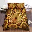 Sunflower Spiral Visual Art Bed Sheets Spread Comforter Duvet Cover Bedding Sets