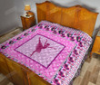 Dance Flowers Pink Quilt Blanket