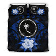 Chuuk Hibiscus Dark Blue Cotton Bed Sheets Spread Comforter Duvet Cover Bedding Sets