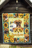 You Are My Sunshine Boxer Sunflowers Quilt Blanket  Great Customized Blanket Gifts For Birthday Christmas Thanksgiving