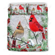 Cardinal In The  Winter Bedding Set Bed Sheets Spread Comforter Duvet Cover Bedding Sets