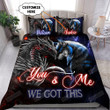 Personalized Dragon And Wolf You & Me We Got This Bed Sheets Spread Comforter Duvet Cover Bedding Sets