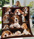 Beagle Dogs Cute Emotion , Wind Blow Dog's Ears Quilt Blanket Great Customized Blanket Gifts For Birthday Christmas Thanksgiving