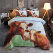 Brown Mom Cow And Her Baby Cotton Bed Sheets Spread Comforter Duvet Cover Bedding Sets Perfect Gifts For Cow Lover