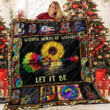 Guitar Whisper Words Of Wisdom Let It Be Hippie Sunflower Quilt Blanket Great Customized Blanket Gifts For Birthday Christmas Thanksgiving