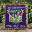 A Girl And Her Chihuahua Living Life In Peace Quilt Blanket Great Customized Blanket Gifts For Birthday Christmas Thanksgiving