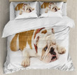 Bulldog Cotton Bed Sheets Spread Comforter Duvet Cover Bedding Sets