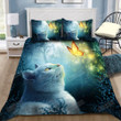 White Cat In The Forest Bed Sheets Duvet Cover Quilt Bedding Set