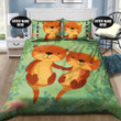 Personalized 3D Cute Couple Otter Cotton Bed Sheets Spread Comforter Duvet Cover Bedding Sets