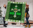 Irish Pride, Sparkle Cross And Green Shamrock Quilt Blanket Great Customized Blanket Gifts For Birthday Christmas Thanksgiving