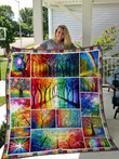 Beautiful Rainbow Tree Quilt Blanket Great Customized Blanket Gifts For Birthday Christmas Thanksgiving
