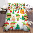 The Christmas Art, Elf And Cream Cake Bed Sheets Spread Duvet Cover Bedding Sets