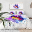 Watercolor Butterfly Cotton Bed Sheets Spread Comforter Duvet Cover Bedding Sets Pink